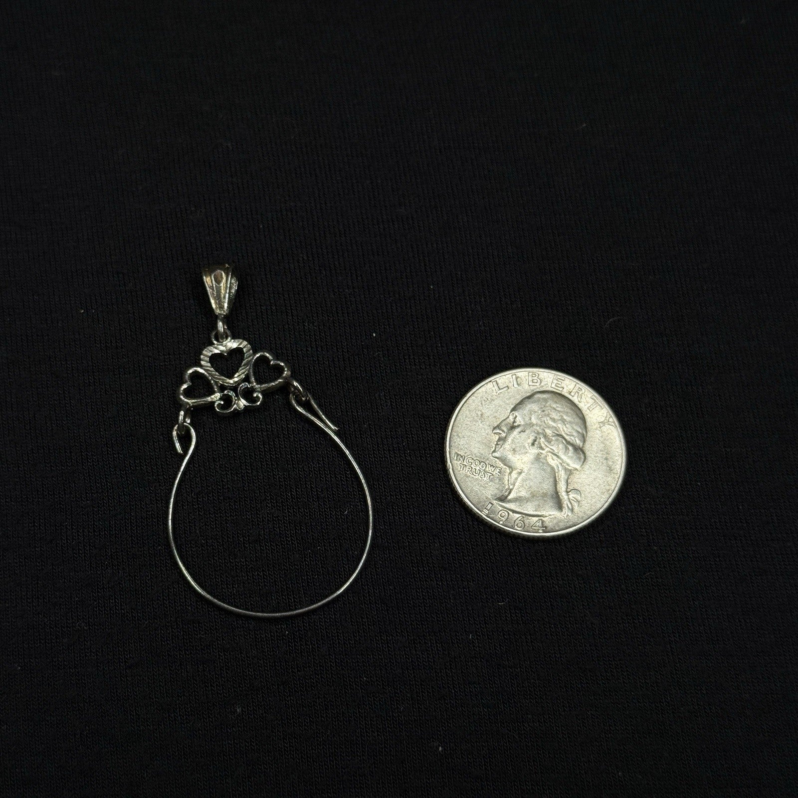 Estate Sterling Silver 925 Charm Holder Hoop Pendant