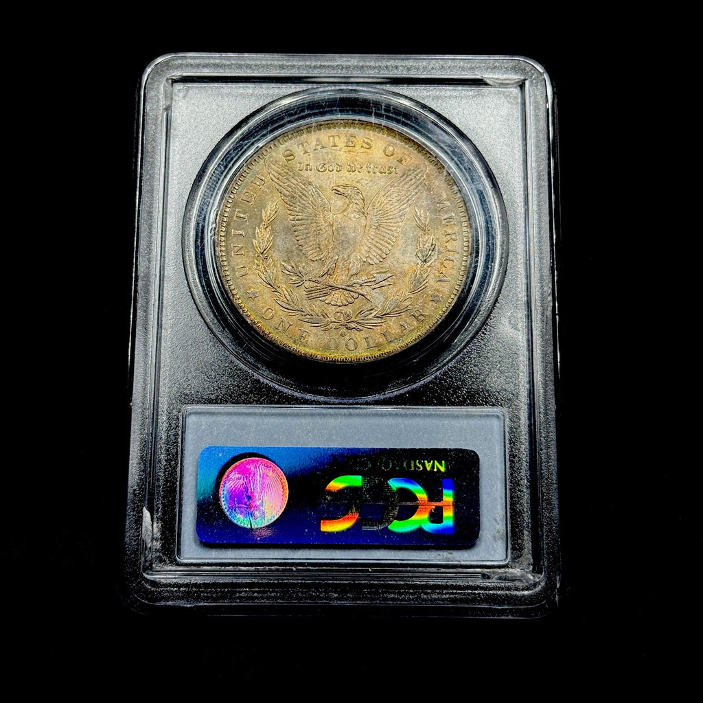 1884-O Morgan Dollar PCGS MS63 Dual Side Toned Blue Label