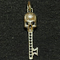 David Yurman Sterling Silver Skull Key Pendant .925 Black Diamonds