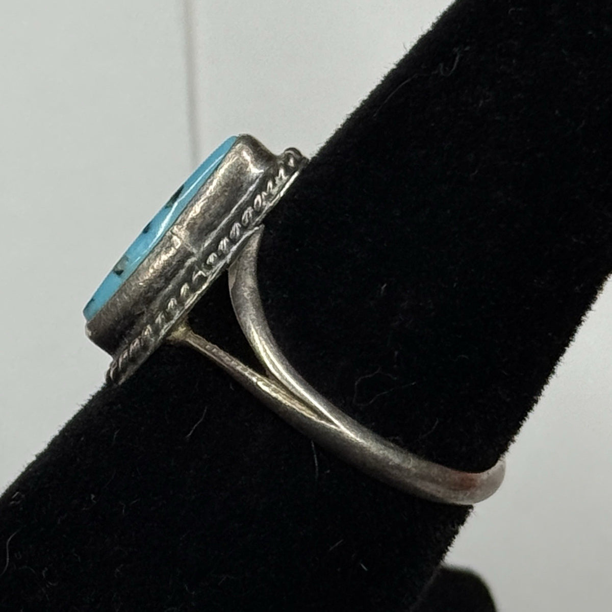 Native American Style Sterling Silver Ring Turquoise 925 Size 6.5 Unsigned