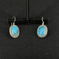 Estate Sterling Silver Earrings Turquoise Dangle Han 925