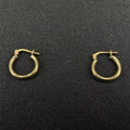 Estate Sterling Silver Earrings Mini Hoop Gold 925