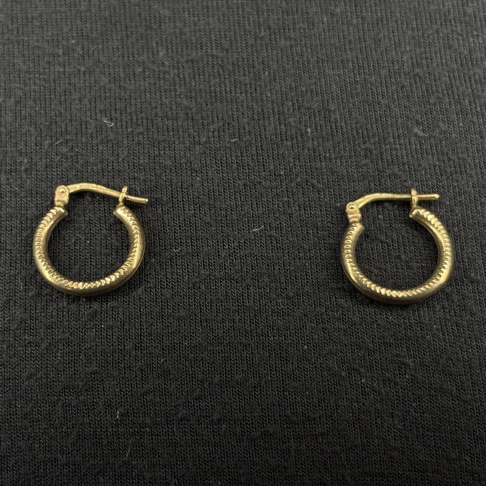 Estate Sterling Silver Earrings Mini Hoop Gold 925