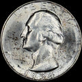 1954-S Washington Quarter Silver Uncirculated Toned Original Gem Luster
