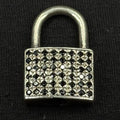 Darren Simonian Sterling Silver Lock Black Stones Vintage Pendant Charm 925