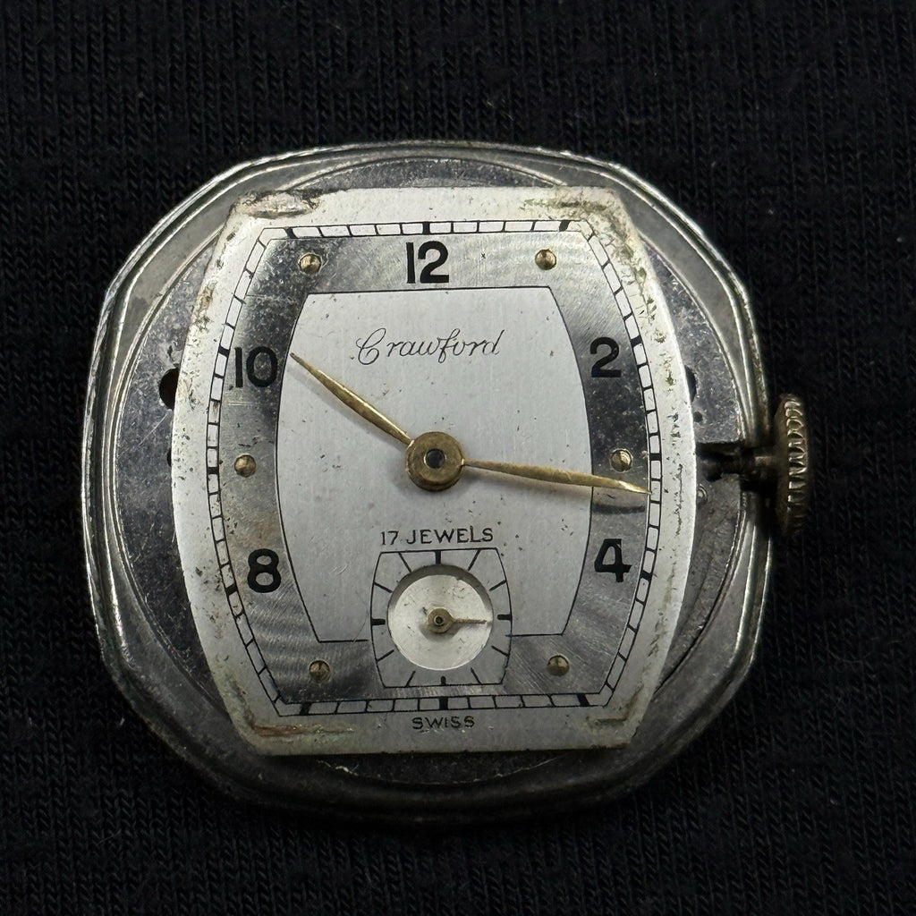 Vintage GF Crawford 10k Rolled Gold Running Watch For Parts Repair