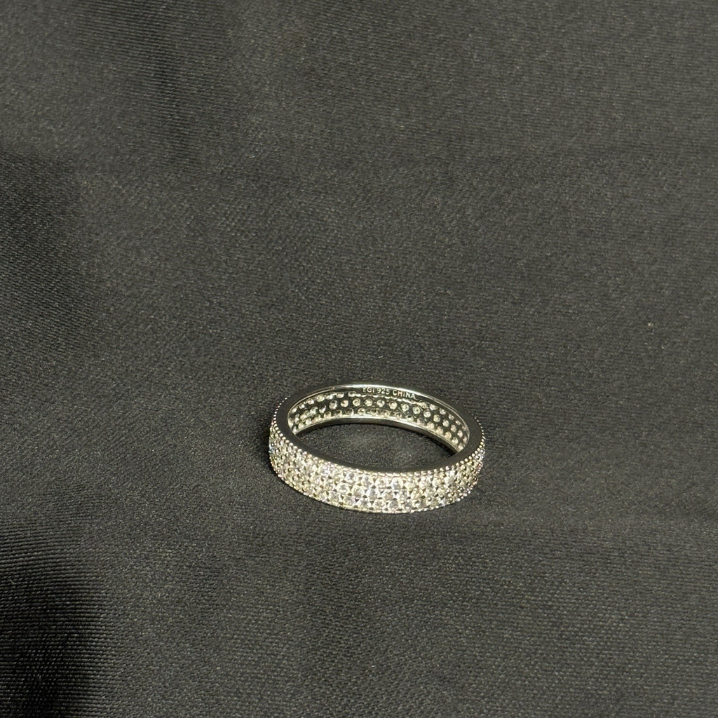 Estate Sterling Silver Ring CZ 925 Size 6.75 Infinity Band Signed YGI
