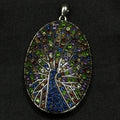 Multi Gemstone Peacock Sterling Silver Colorful Pendant Charm 925 BBJ
