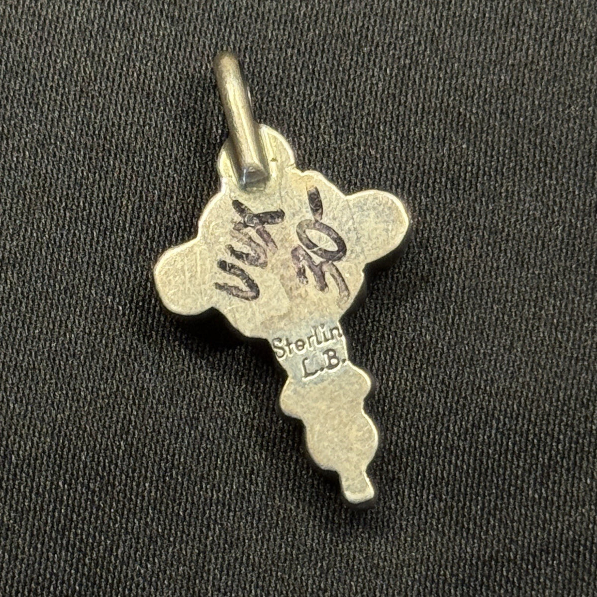 Native American Sterling Silver Pendant Multi Stone Cross Signed LB Navajo