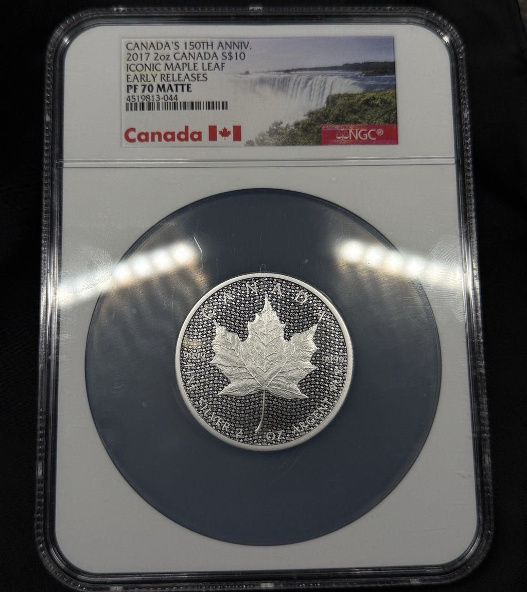 2017 Silver .9999 2oz 150th Anniversary Maple Leaf NGC PF70 ER Matte Proof