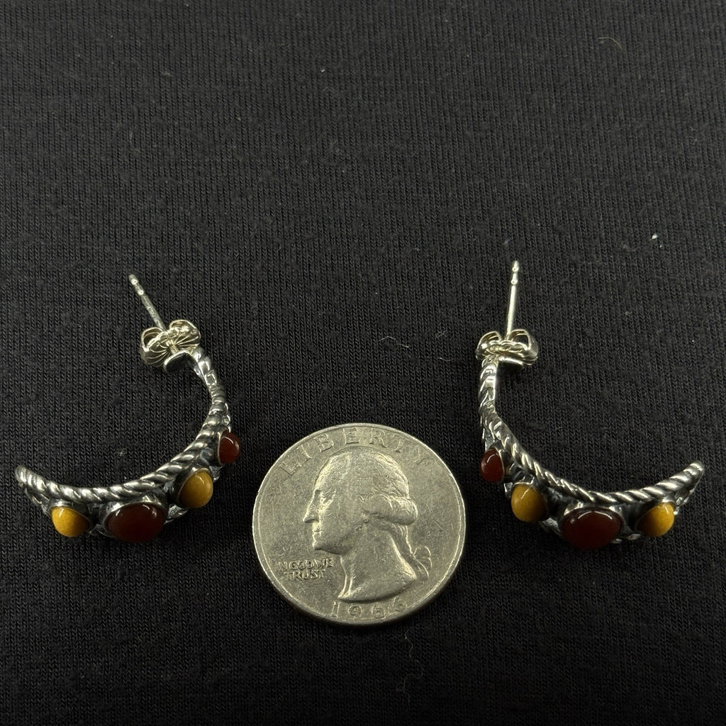 Carolyn Pollack Estate Sterling Silver Earrings Southwest Stud 925