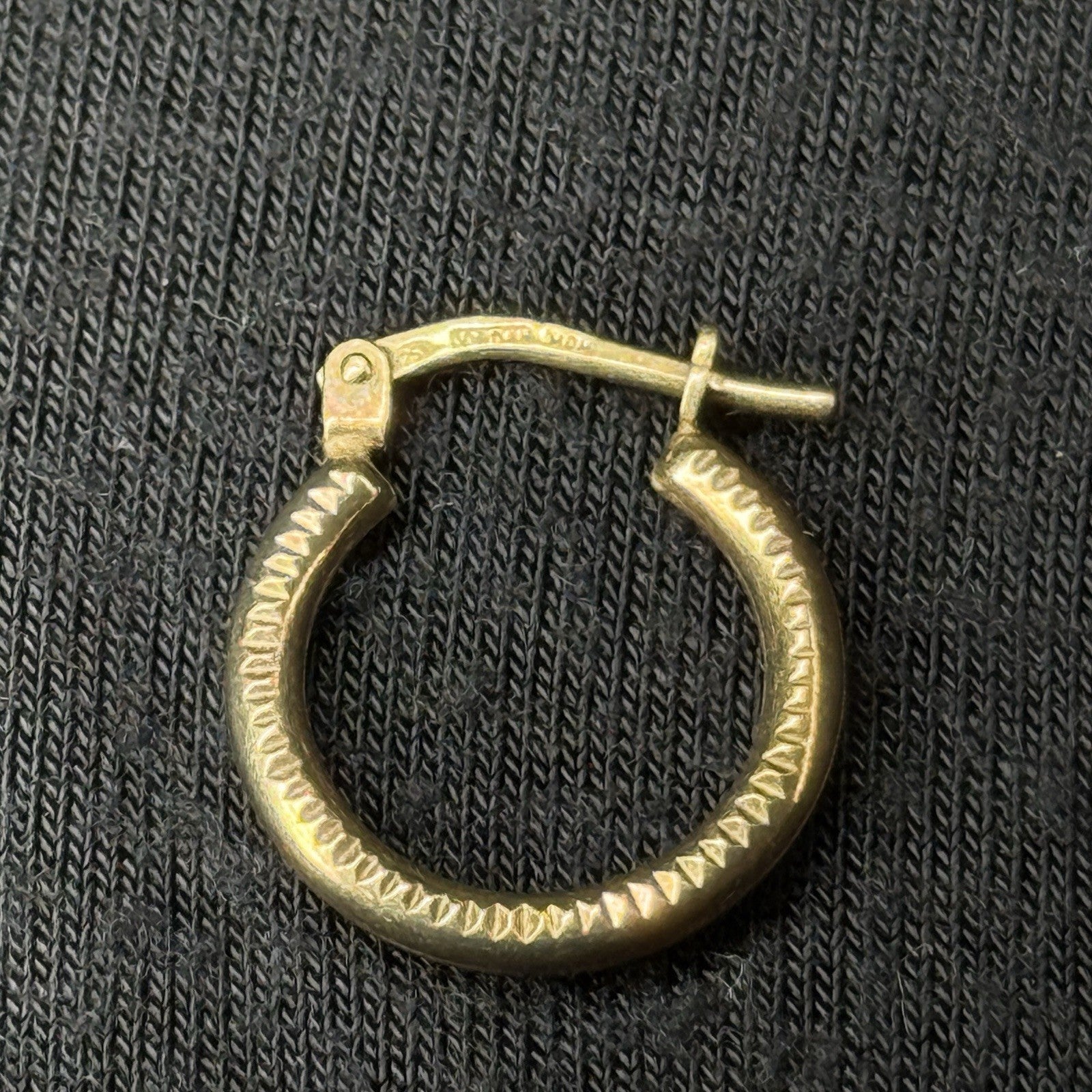 Estate Sterling Silver Earrings Mini Hoop Gold 925