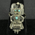 Native Turquoise Sterling Silver Ring Size 7.5 925 M O Orville Manygoat