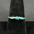 Native 3 Turquoise Band Sterling Silver Ring Size 7.5 925