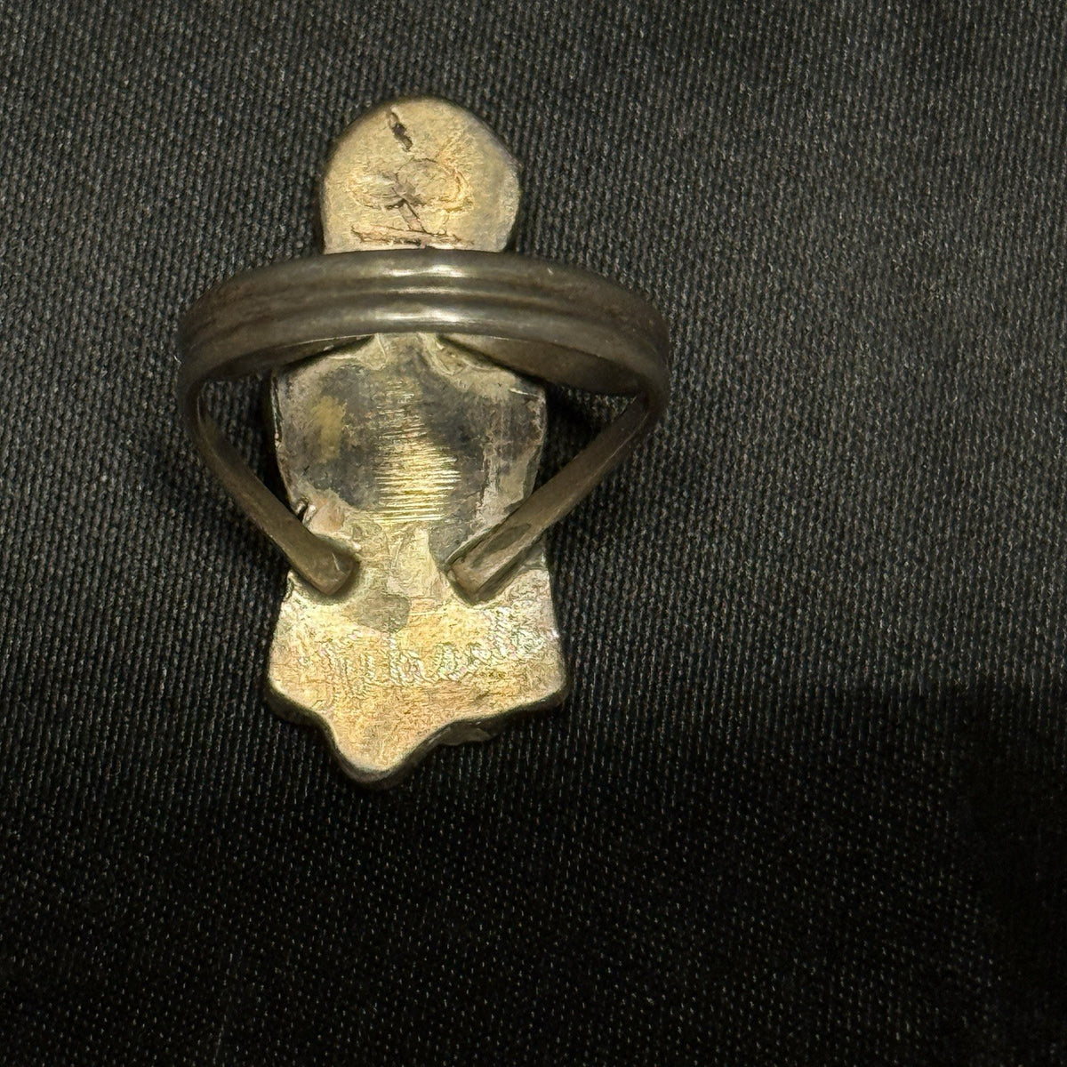 Native American Sterling Silver Ring Inlay Zuni Maiden Damaged Signed  Sz 6.5