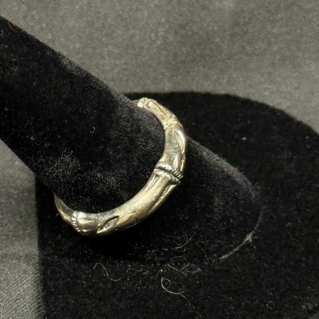 Estate Sterling Silver Ring Bamboo Band Signed C+C Size 8.75 925