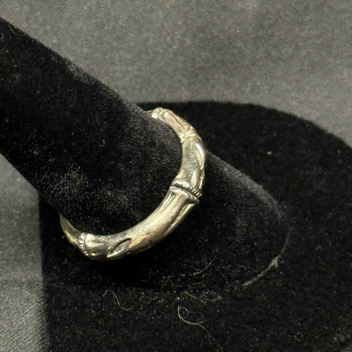 Estate Sterling Silver Ring Bamboo Band Signed C+C Size 8.75 925