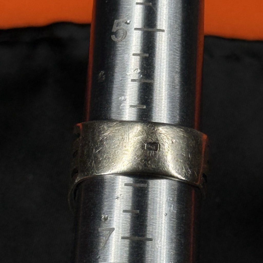 Estate Sterling Silver Ring Abstract Artisan Wide Band Size 6 Hallmarked 925