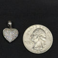 Estate Sterling Silver 925 CZ Heart Pendant