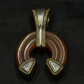 Carolyn Pollack Sterling Silver And Brass Horseshoe Pendant Carnelian