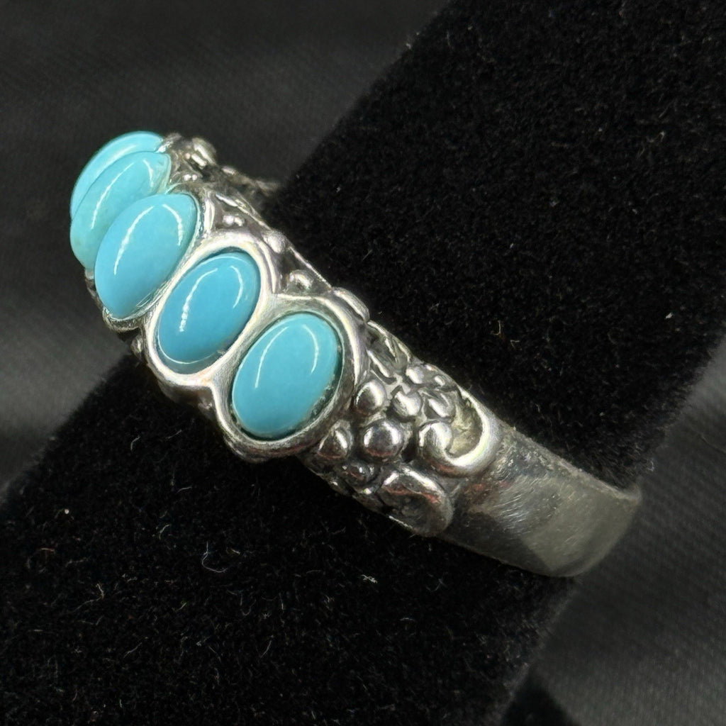 Estate Sterling Silver Ring Turquoise Carolyn Pollock Size 6 925