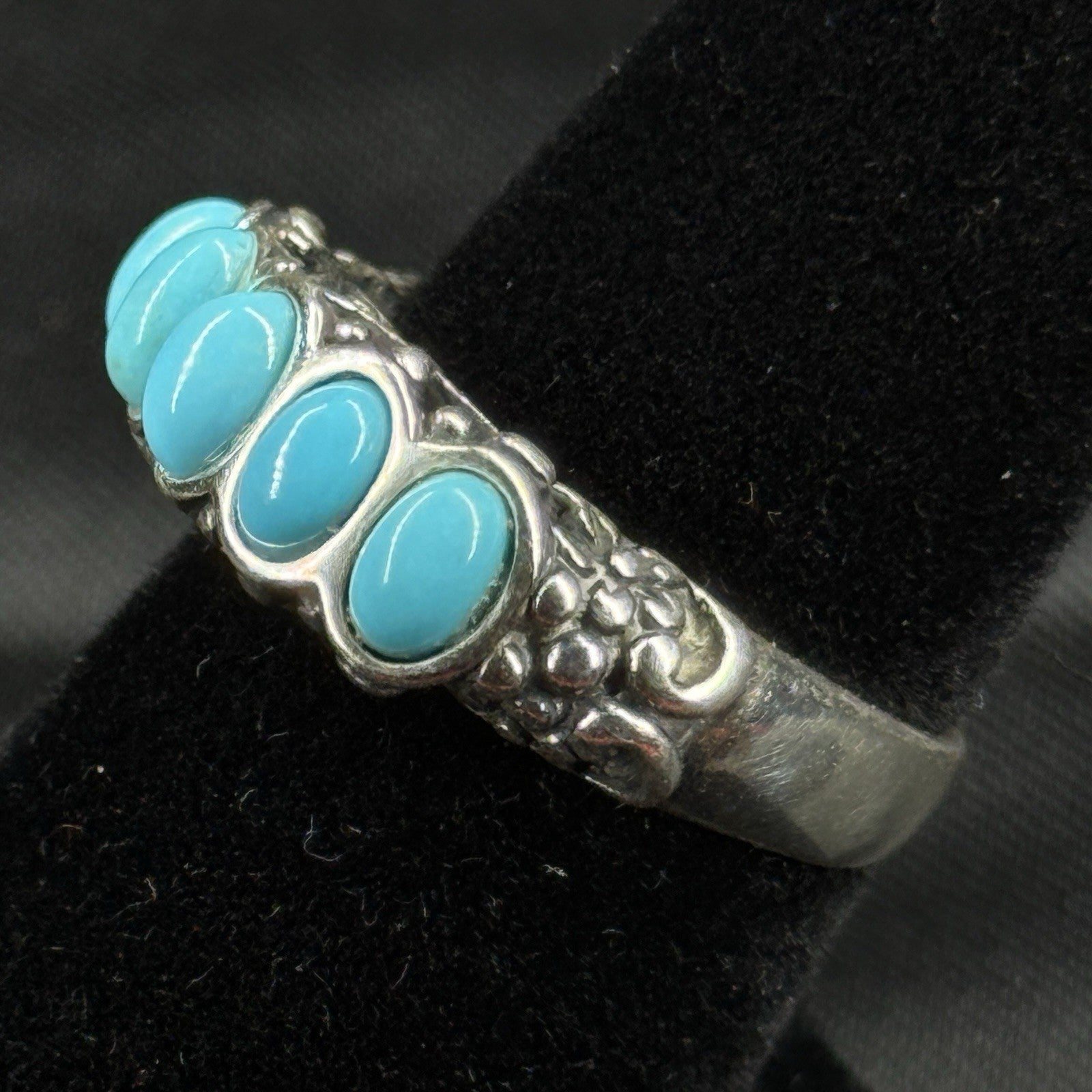 Estate Sterling Silver Ring Turquoise Carolyn Pollock Size 6 925