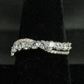 Estate Sterling Silver Ring 925 Size 7.75 CZ Infinity Weave YGI