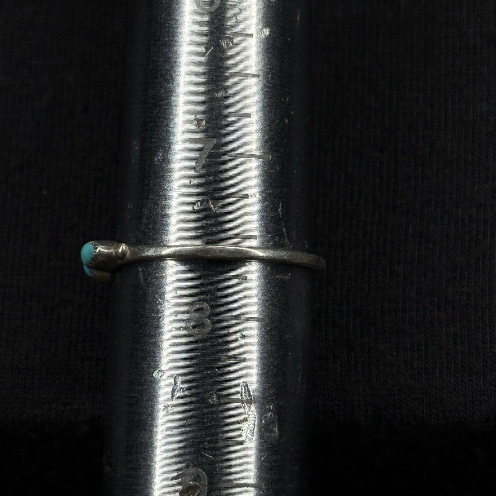 Native 3 Turquoise Band Sterling Silver Ring Size 7.5 925