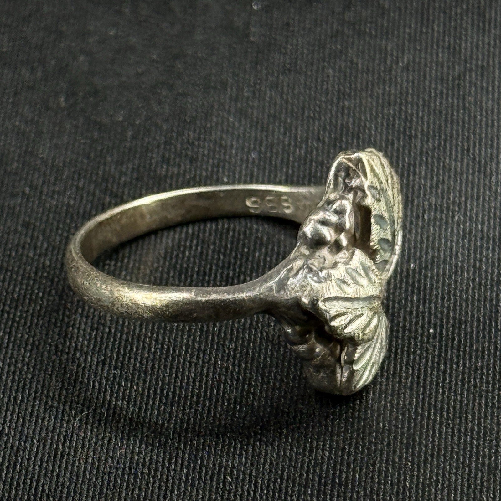 Estate Sterling Silver 925 SBS Leaf Ring Size 5.5
