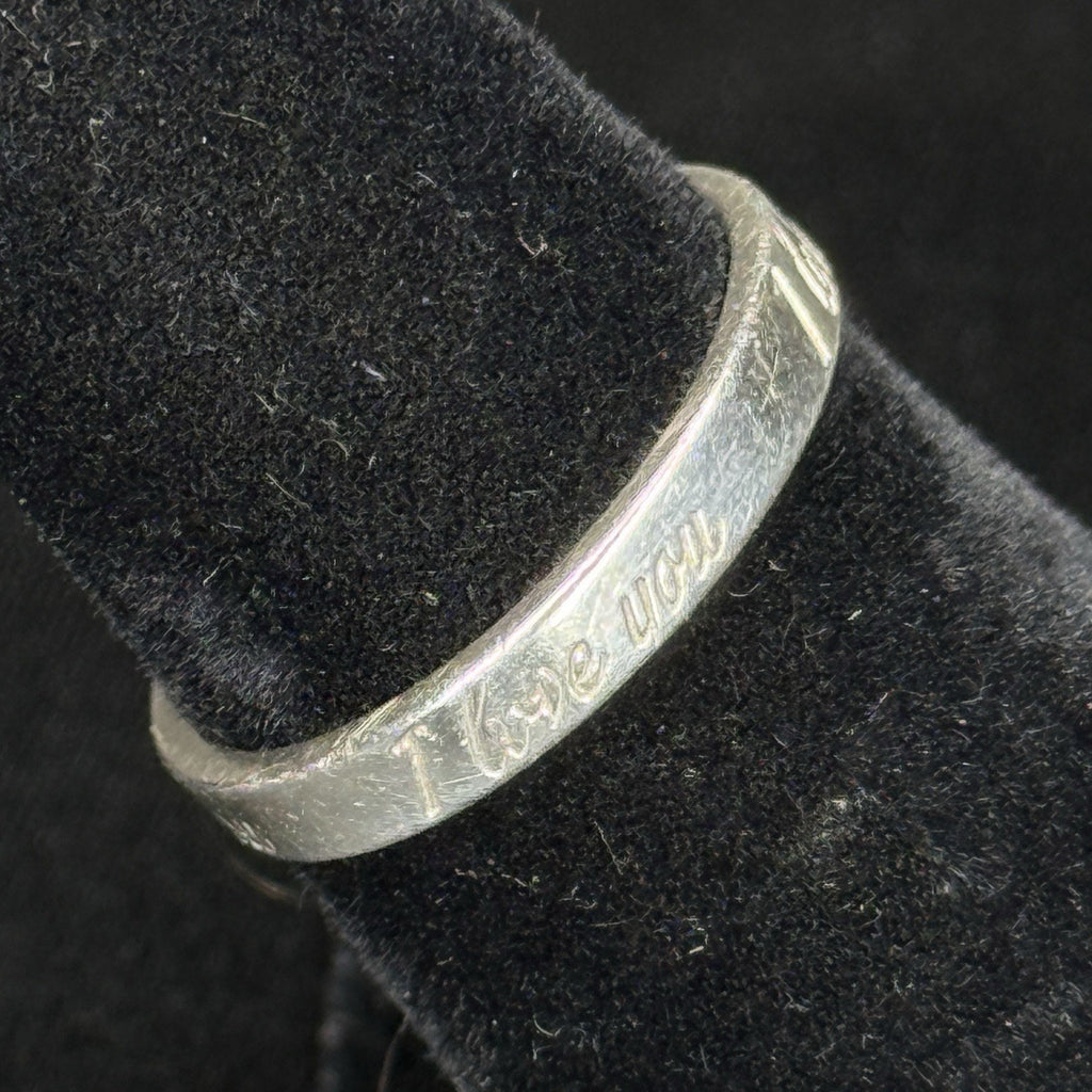 Estate Tiffany & Co. Sterling Silver Ring “I Love You” Notes 925 Size 5.5