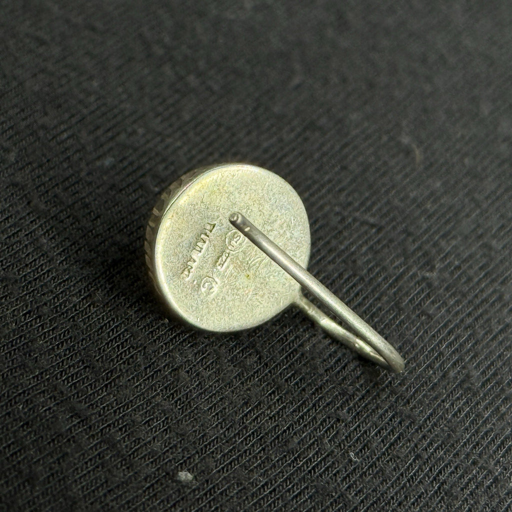 Estate Sterling Silver Earrings Disc Drop 925 Su