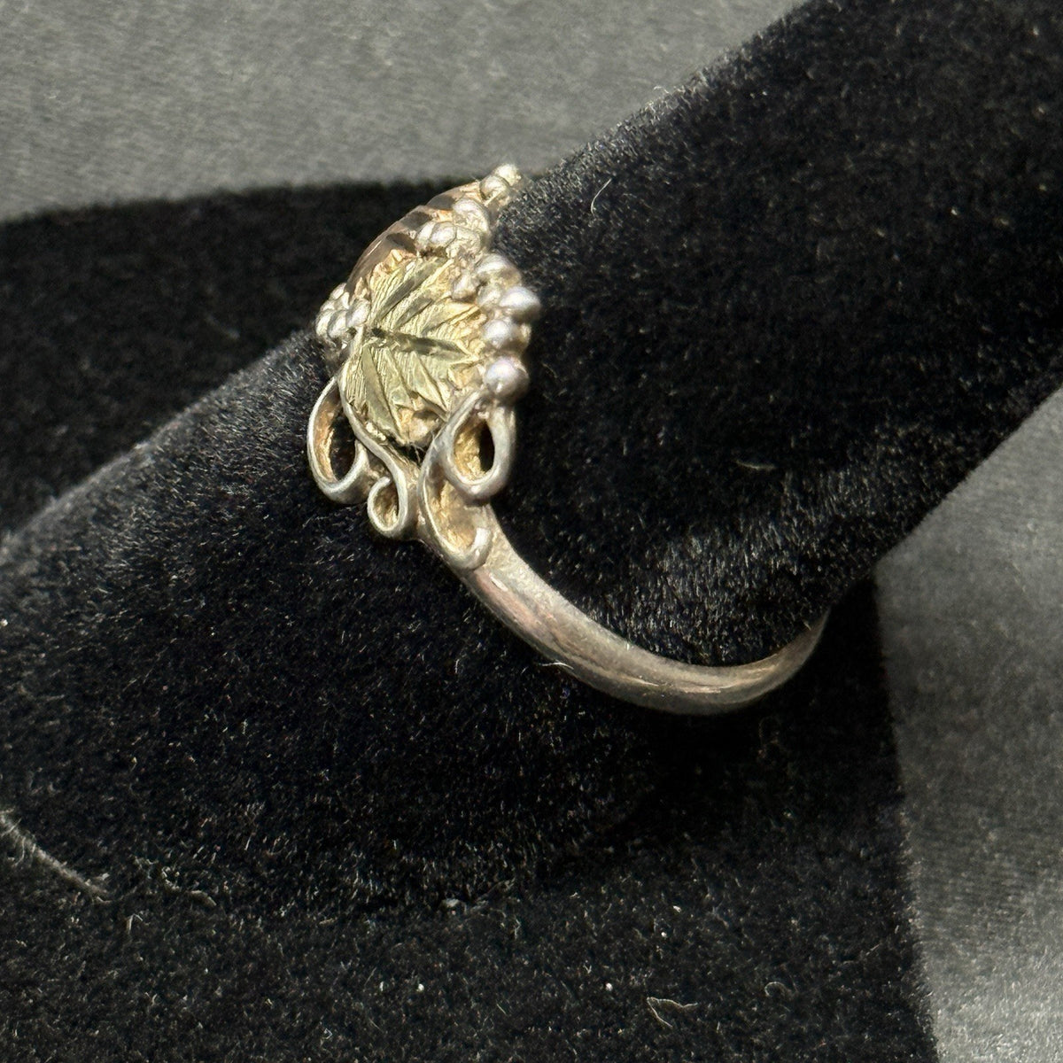 Sterling Silver & 12K Gold Leafs Black Hills Ring Size 8 C.CO