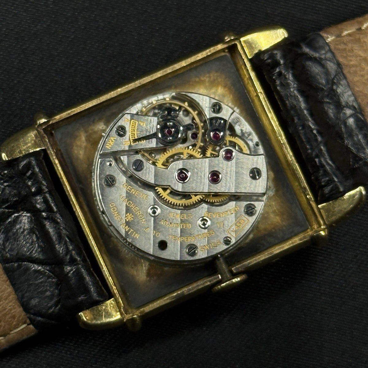 1950's Vacheron Constantin Tank 18K Gold cal. 458 Original Dial Hallmarked Case