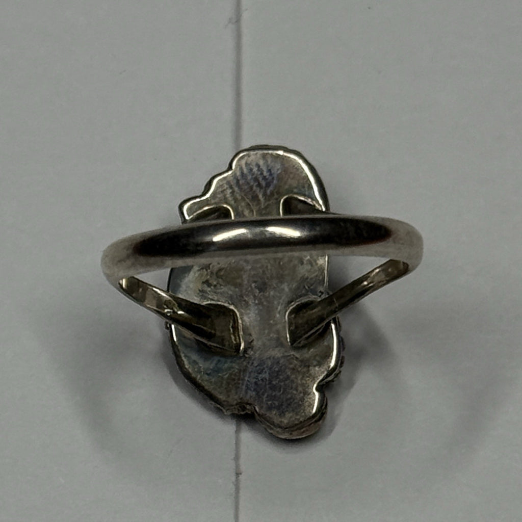 Native American Style Sterling Silver Ring Pink Opal 925 Size 7 Unsigned