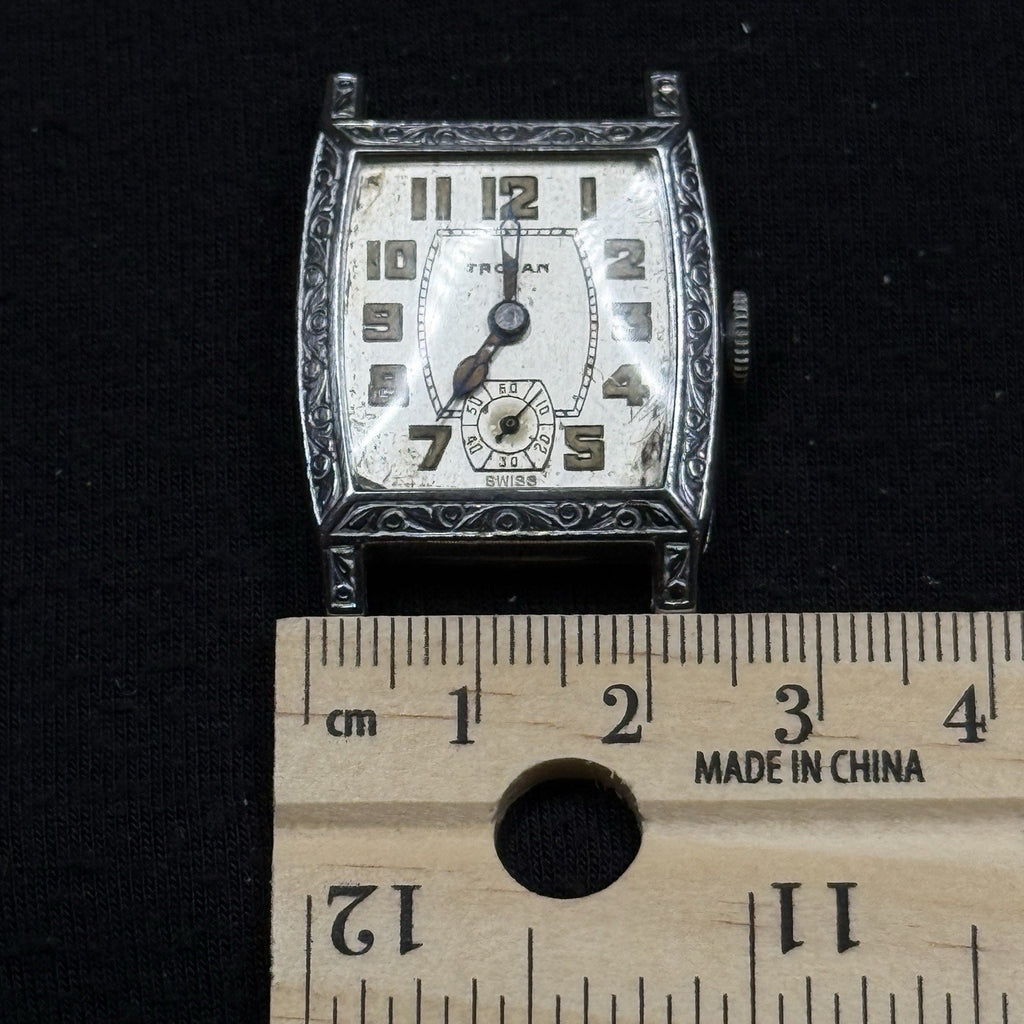 Vintage Trojan Swiss 6J Mechanical Westfield 10B Men's Wrist Watch For Parts