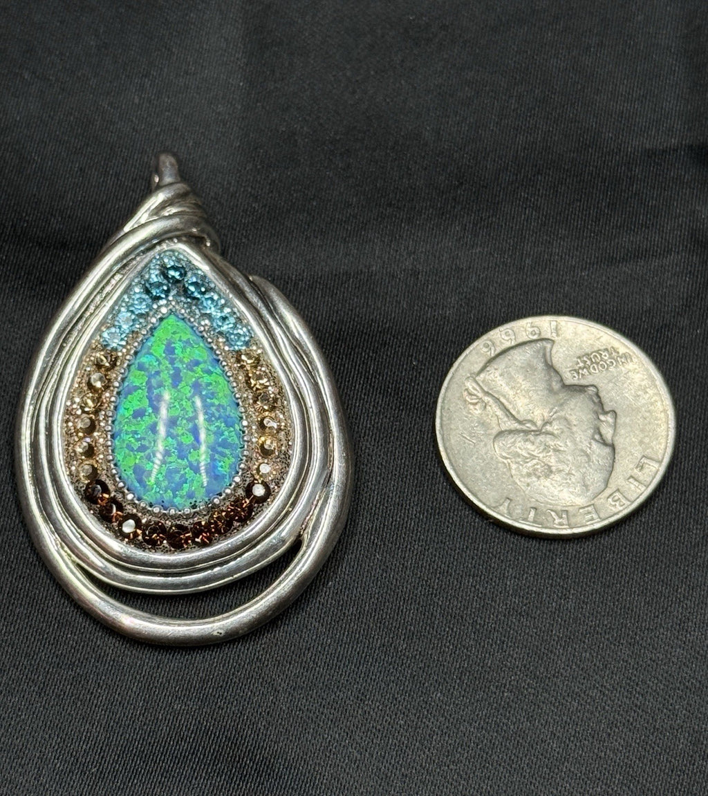 Orit Schatzman Israel Designer Signed  Sterling Statement Pendant