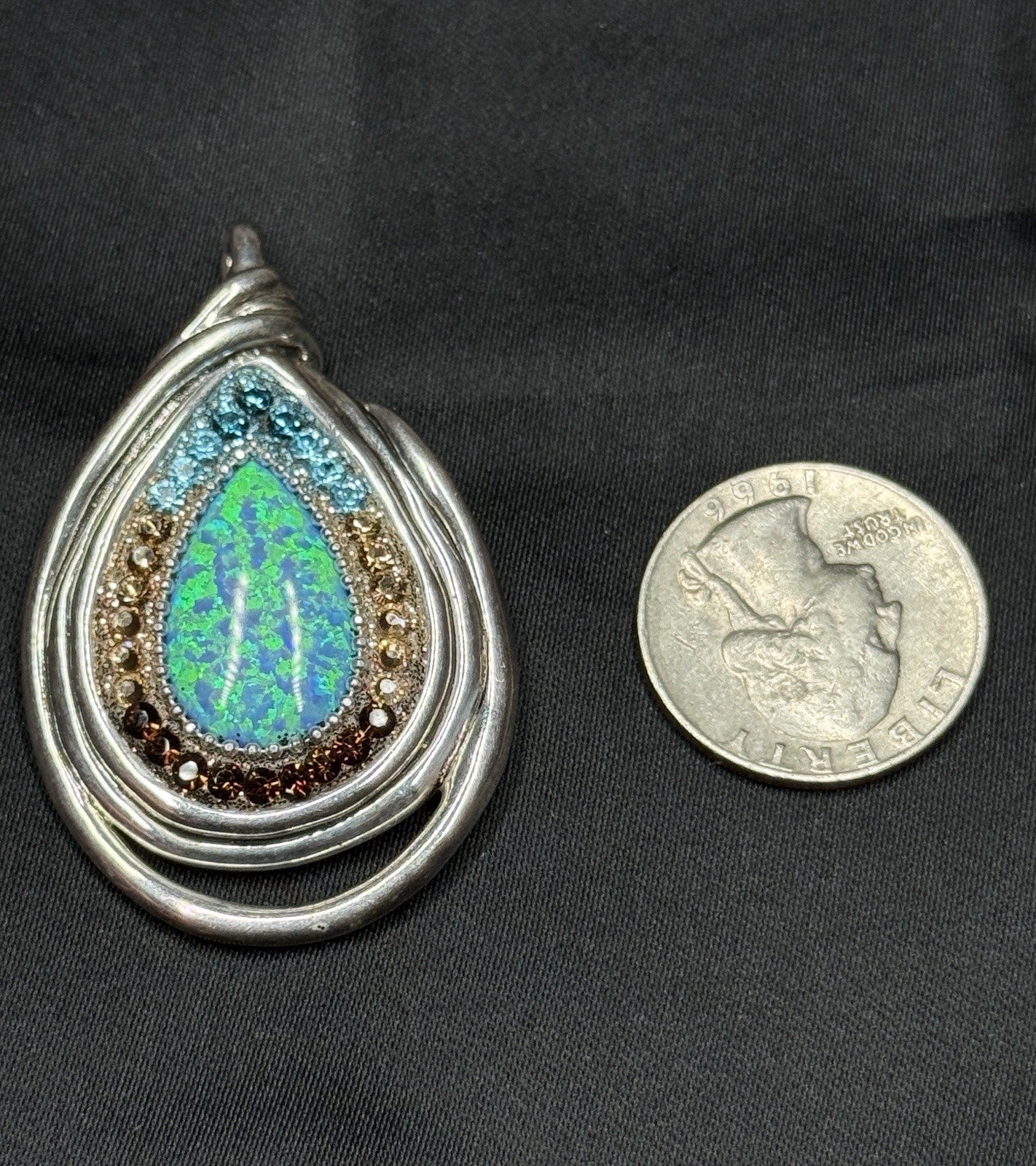 Orit Schatzman Israel Designer Signed  Sterling Statement Pendant