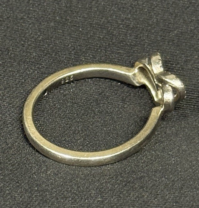 Estate Sterling Silver Ring Vera Wang Love  Heart CZ SZ 5 925
