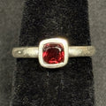 Estate Sterling Silver Band Red Ruby Size 4 925 Small