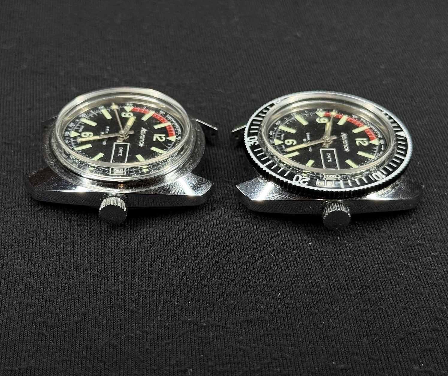 Two Vintage Advance Skin Diver Watches ATM KIF New Old Stock