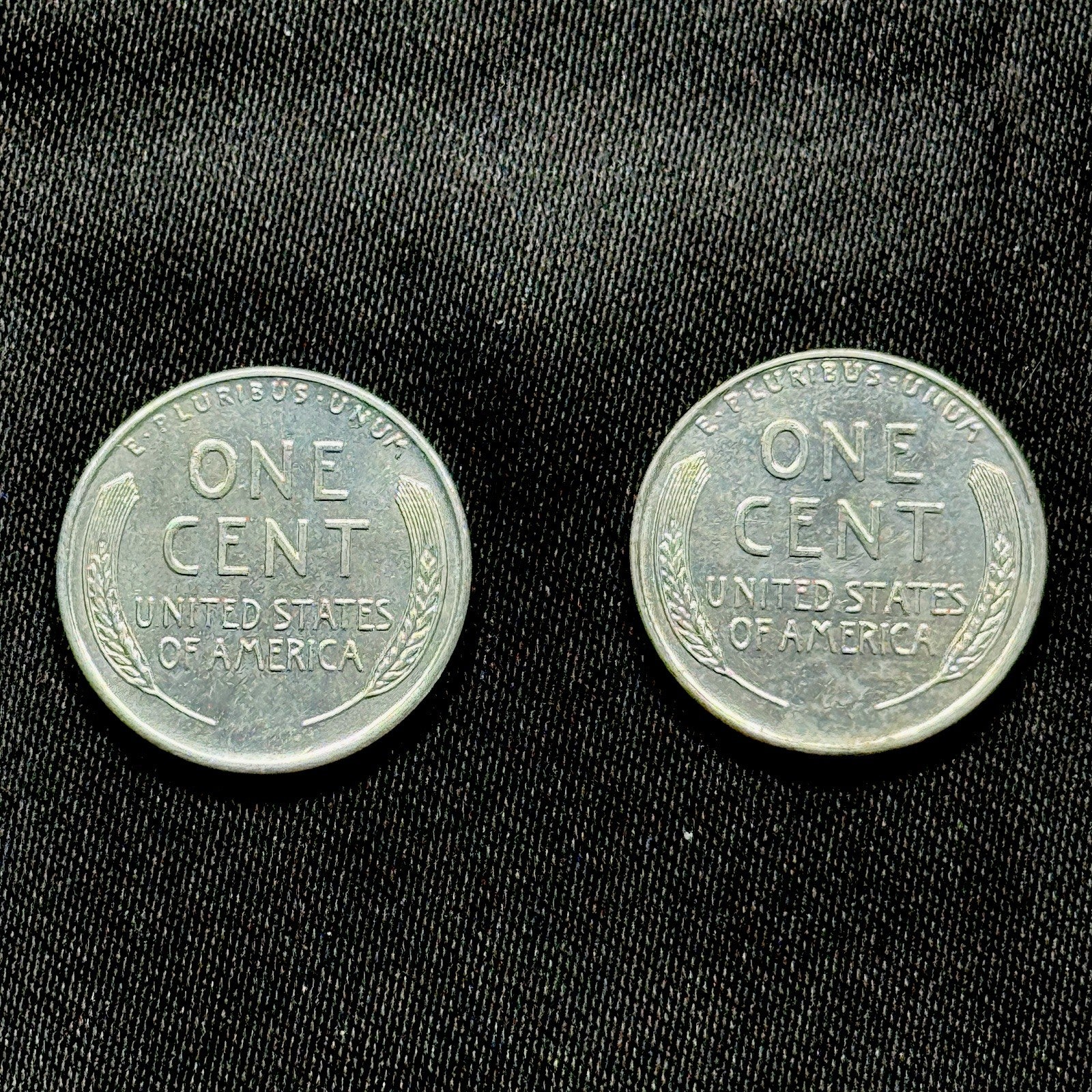 1943 S D Steel Wheat Cent Pair BU Uncirculated WWII Set Nice Luster