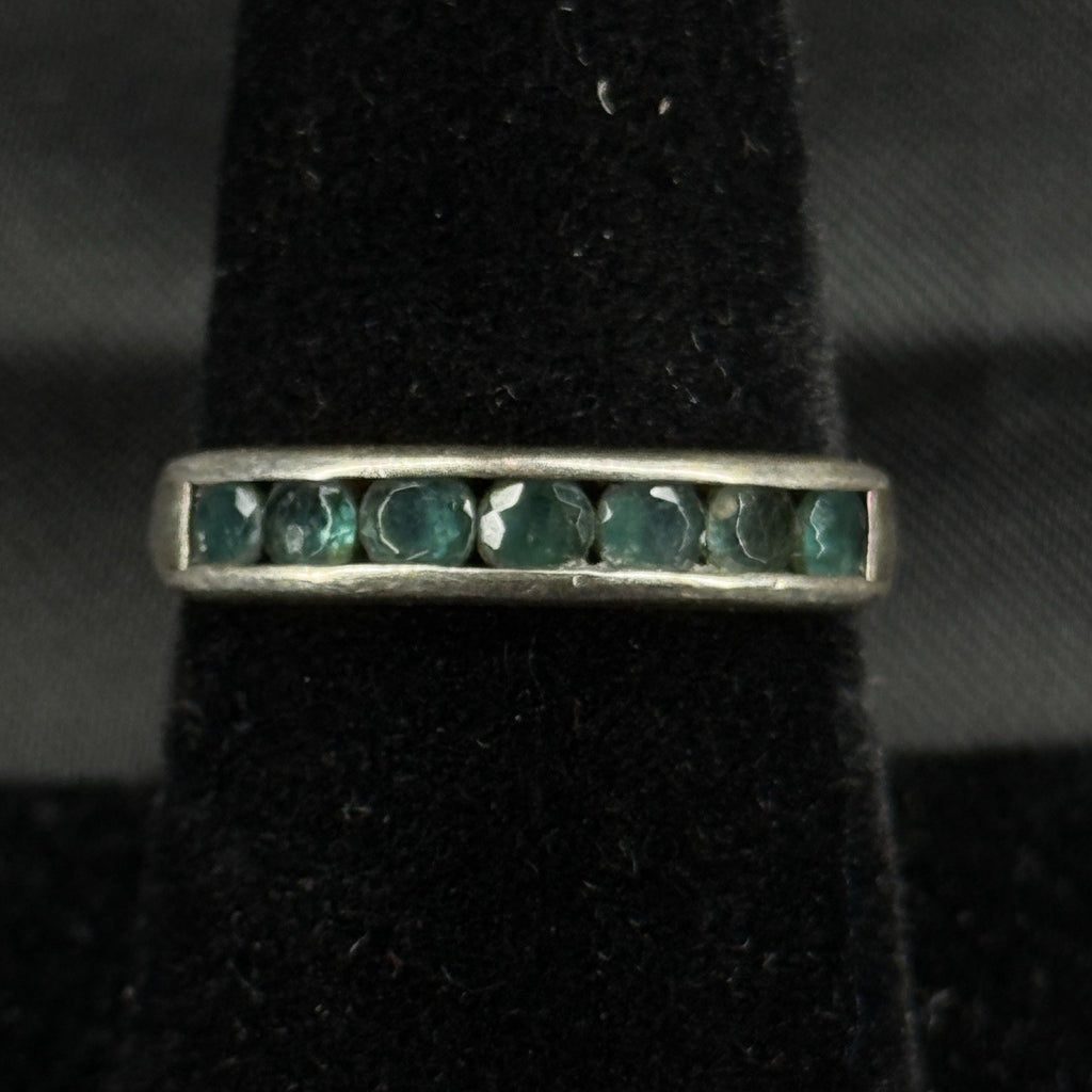 Estate Sterling Silver Ring Blue Stones Djoy Size 7 925