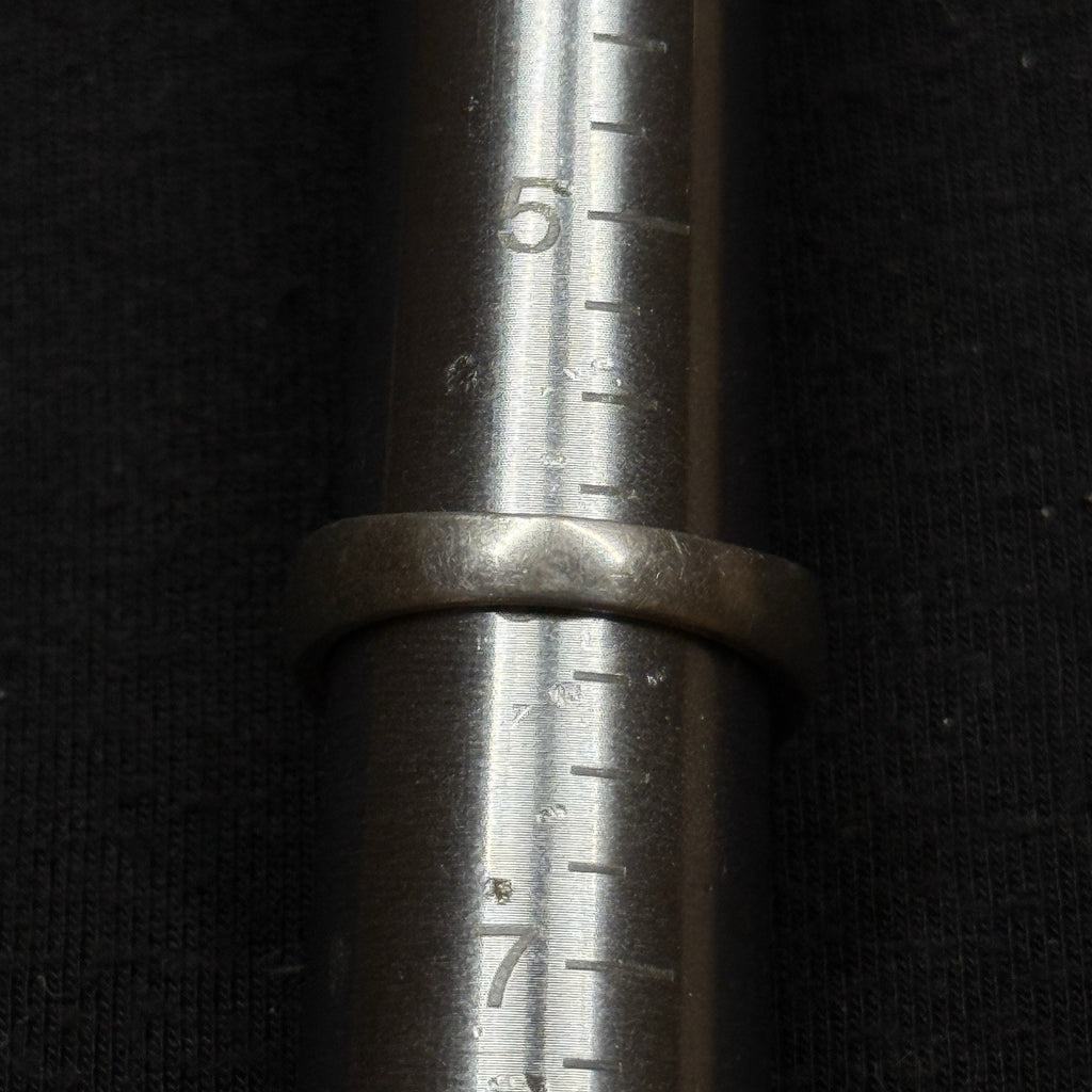 Estate Sterling Silver Stone Inlay CZ Ring Band Size 6 925