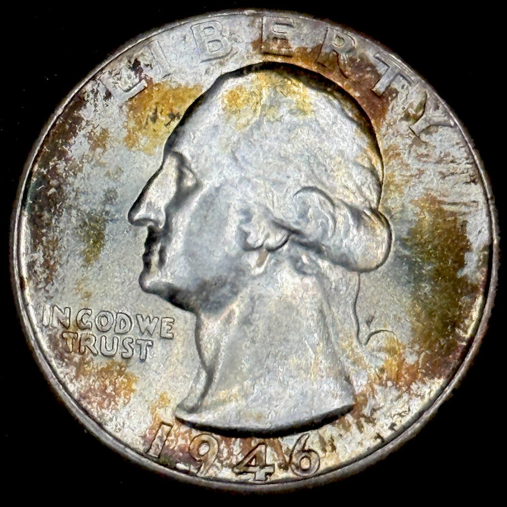 1946-D Washington Quarter Silver Uncirculated Original Toned Gem Luster