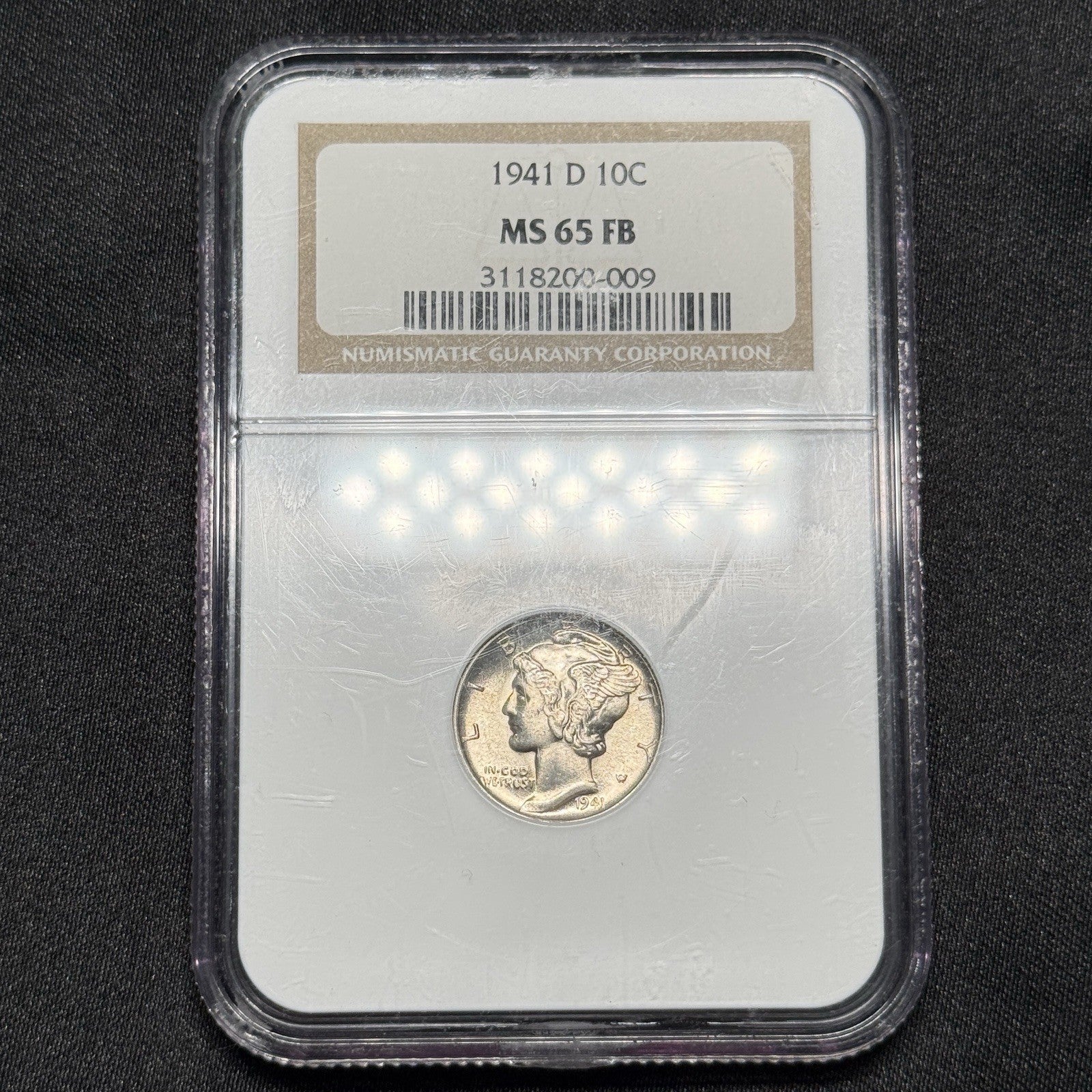1941-D Mercury Dime NGC MS65 FB Full Bands Gem BU Silver