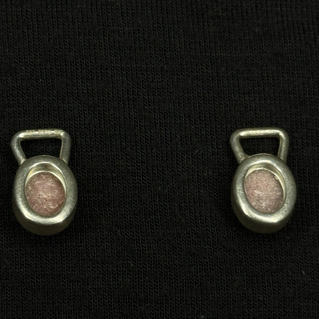 Joseph Esposito Sterling Silver Earring Charm Cabochon Rhodochrosite