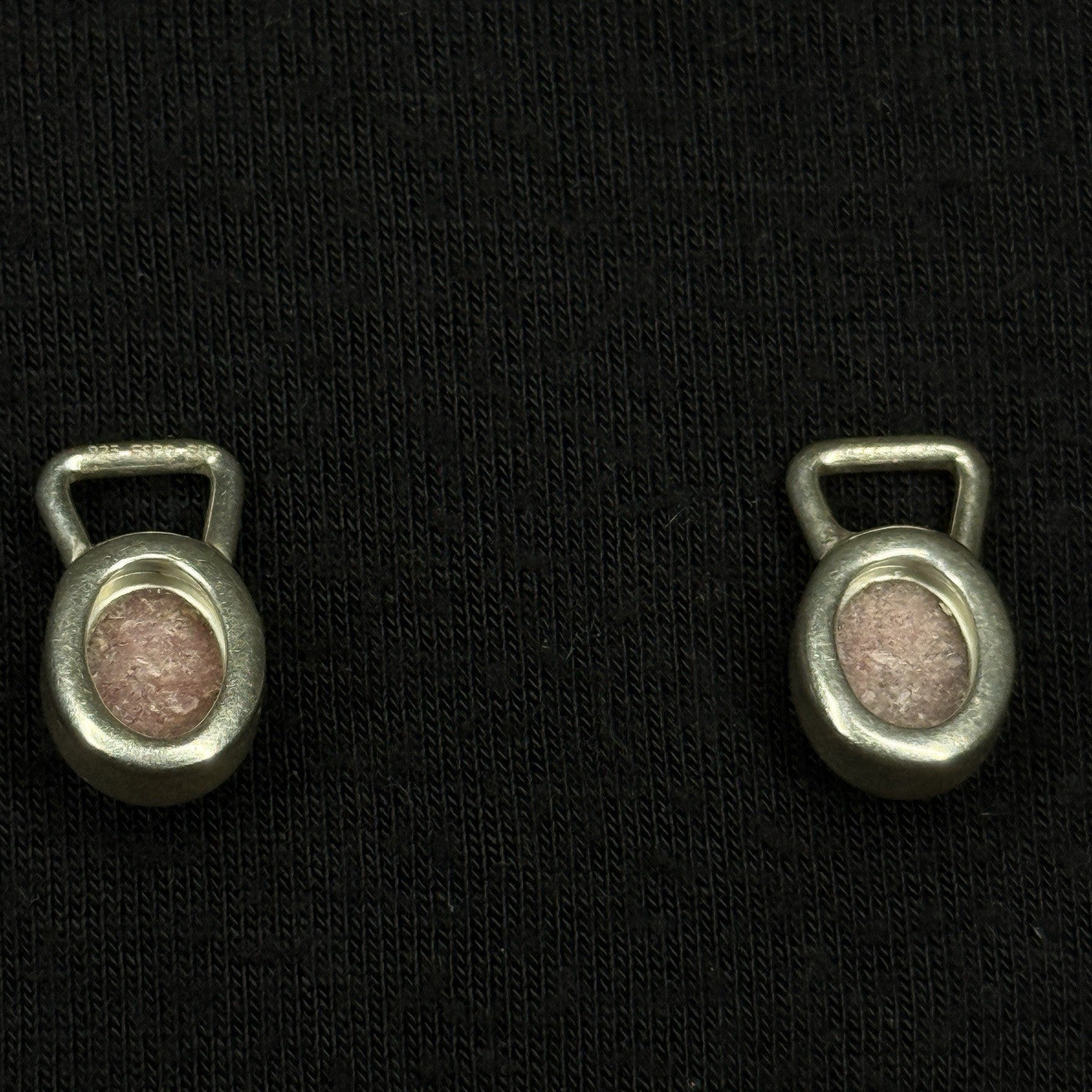Joseph Esposito Sterling Silver Earring Charm Cabochon Rhodochrosite