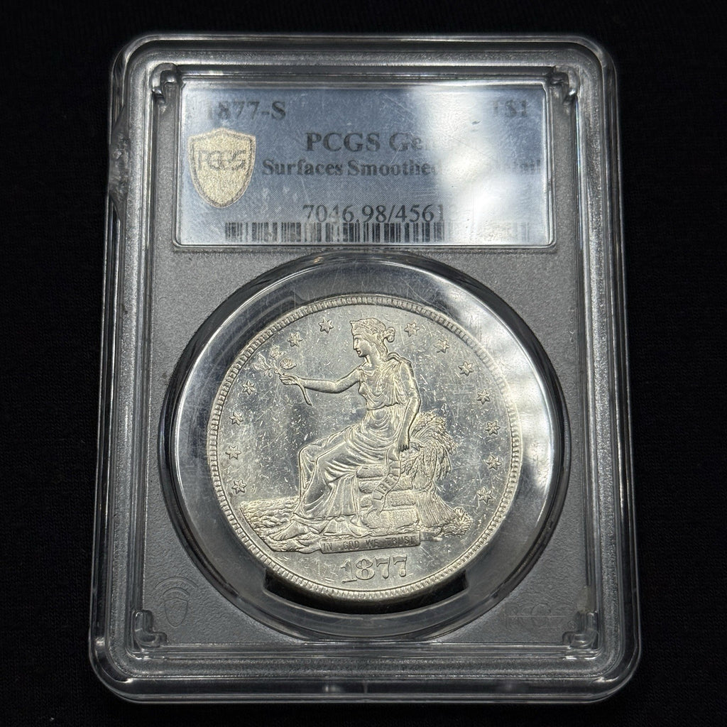 1877-S Trade Dollar $1 PCGS XF Details Gem Eye Appeal Silver Dollar