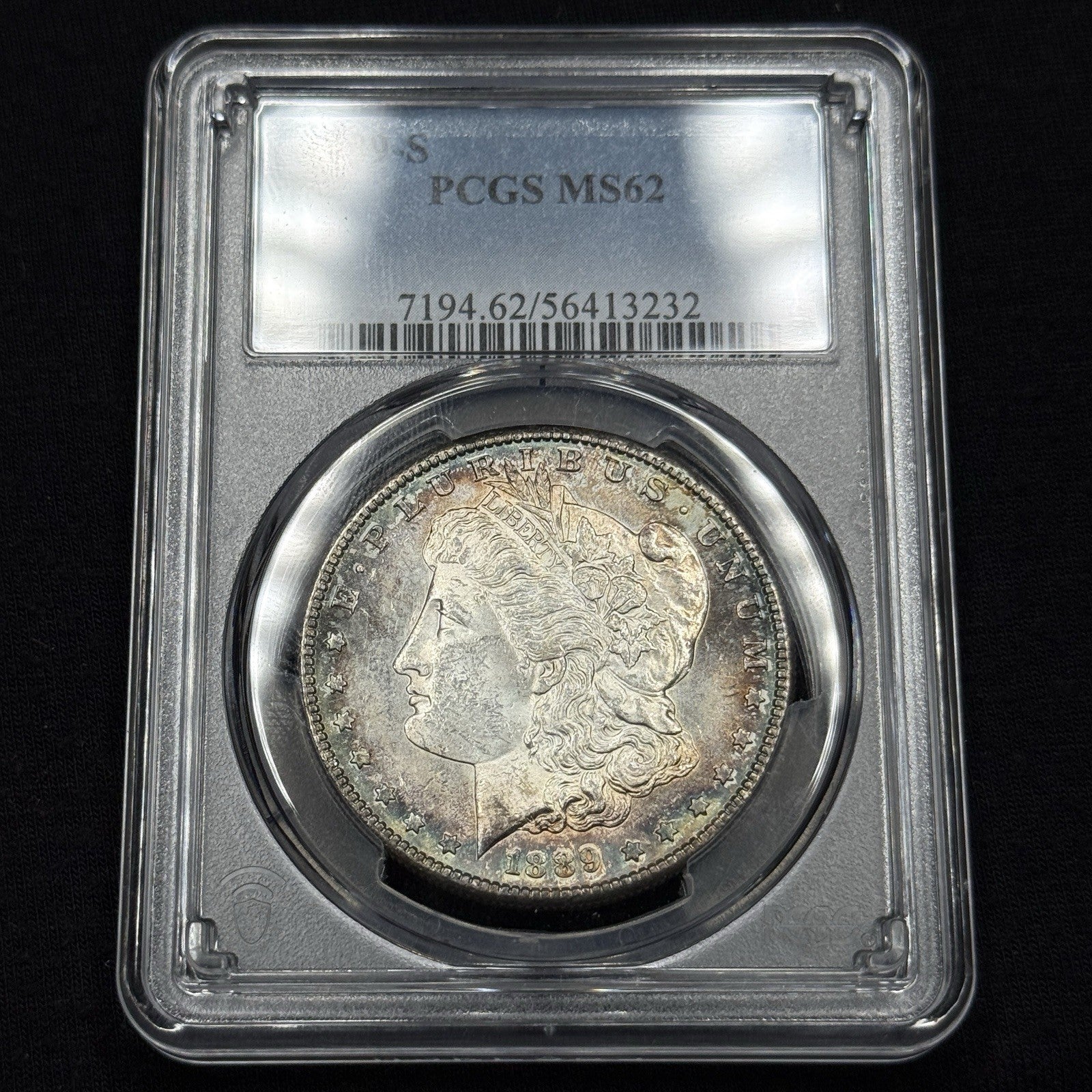 1889-S Morgan Silver Dollar PCGS MS-62 Gem Luster Nicely Toned