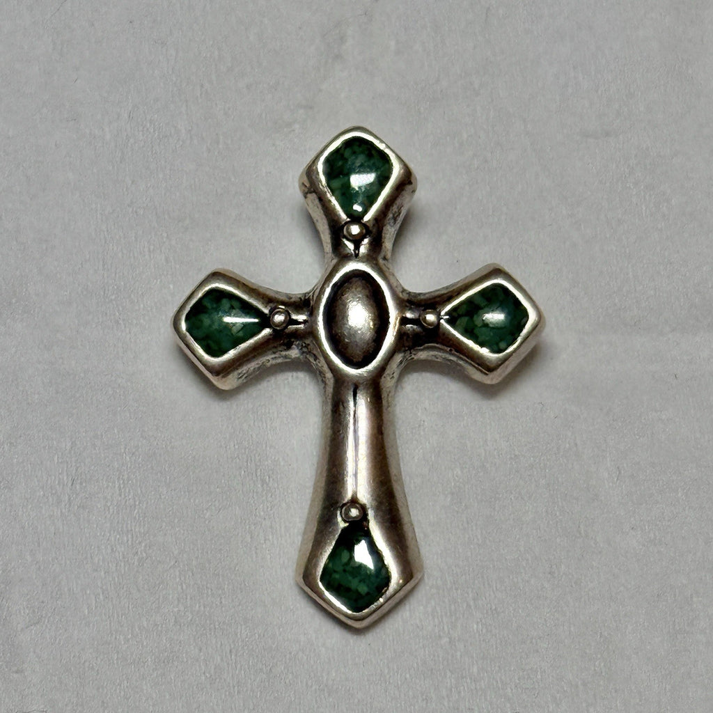 Carolyn Pollack Sterling Silver 925 Turquoise Cross Pendant